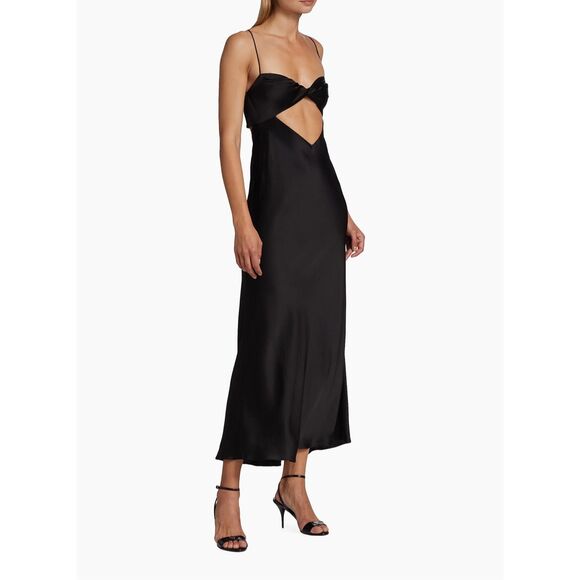The Sei Twisted Satin Silk Cut-Out Slipdress US8 $978 - Picture 3 of 11